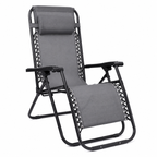 Sdraio zero gravity reclinabile in textilene grigio con struttura nera