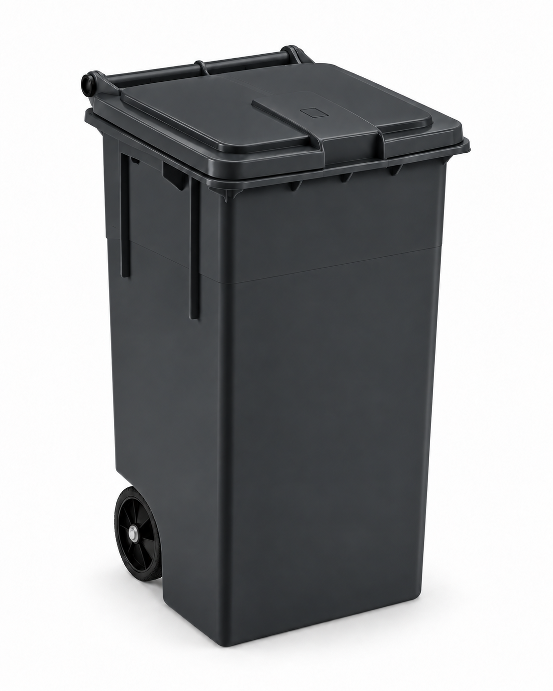 Bidone raccolta differenziata nero 80lt sfondo bianco