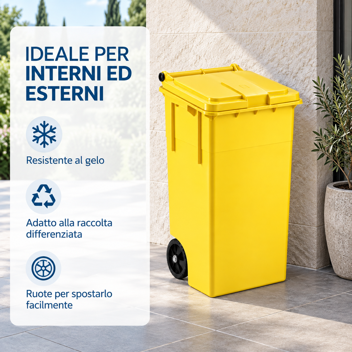 bidone giallo resistente al gelo