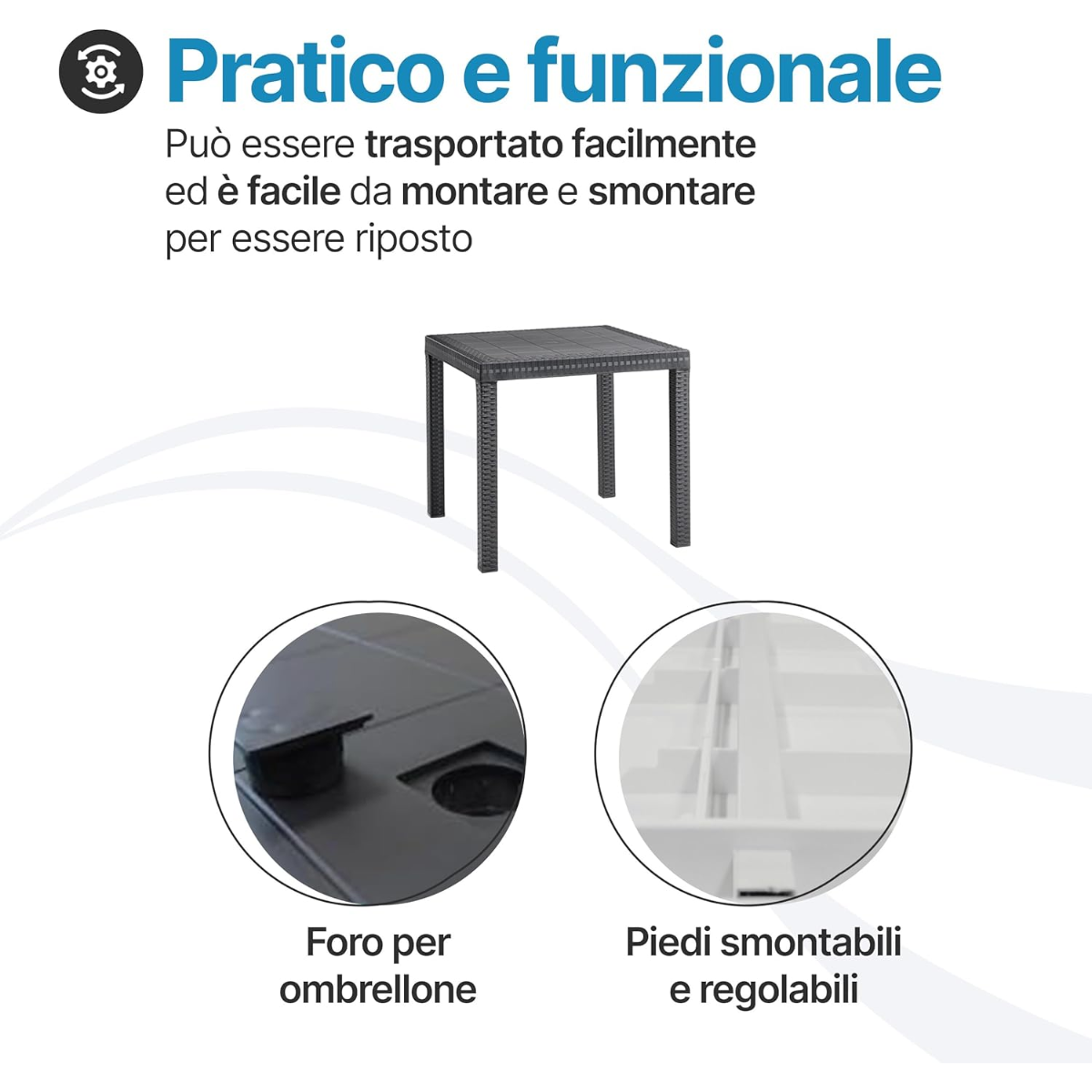 Tavolo e sedie da giardino in Rattan - Set Malibu 2