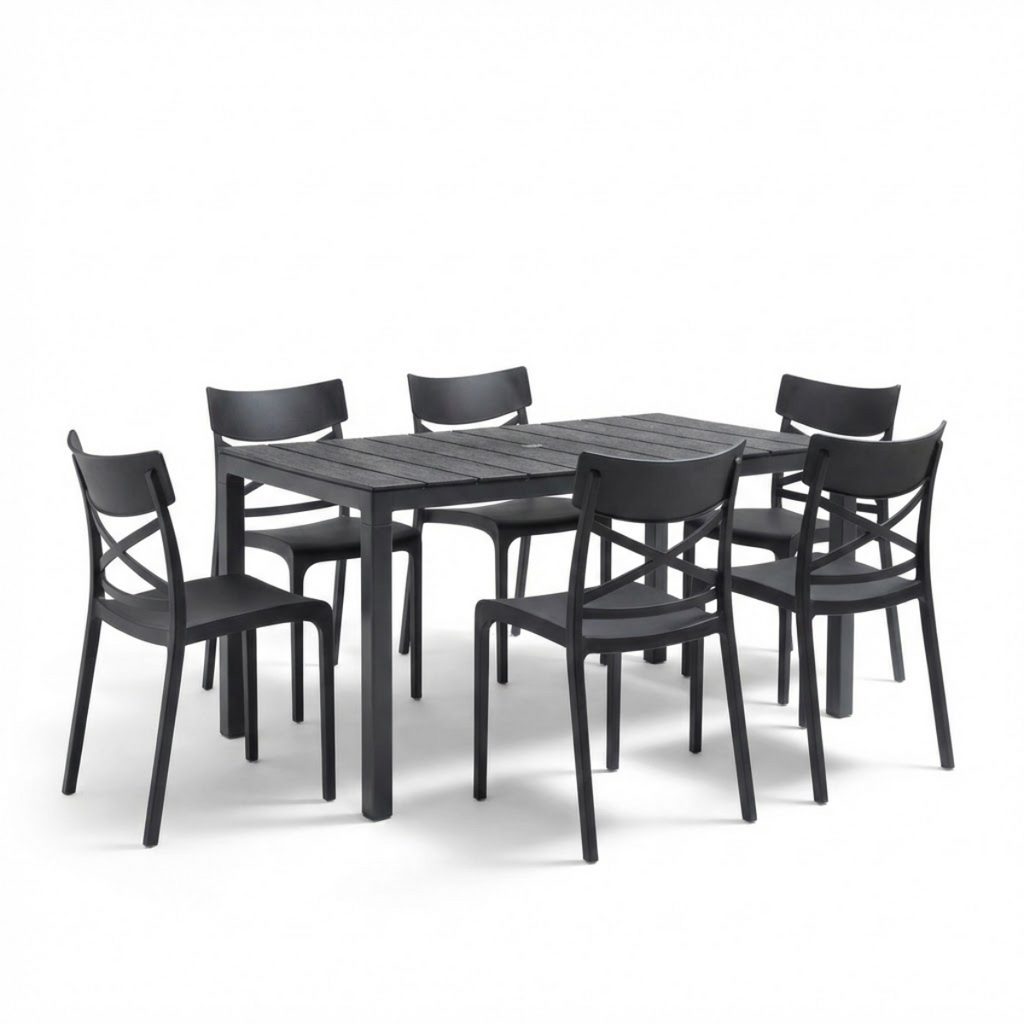 Tavolo e sedie da giardino in plastica - Set Manhattan