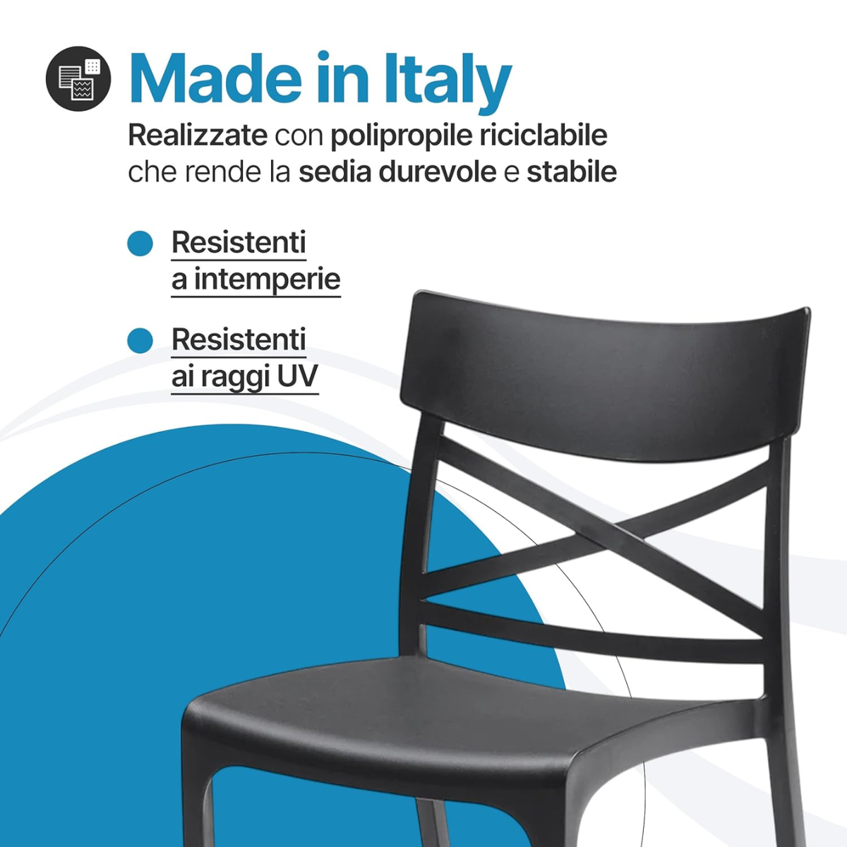 Tavolo e sedie da giardino in plastica - Set Manhattan