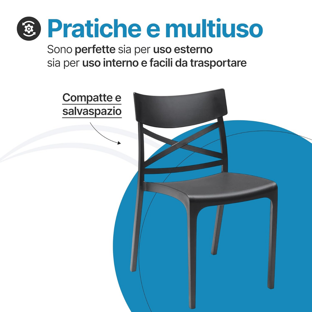 Tavolo e sedie da giardino in plastica - Set Manhattan