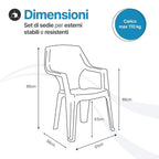 Tavolo e sedie da giardino in plastica - Set Miami 8