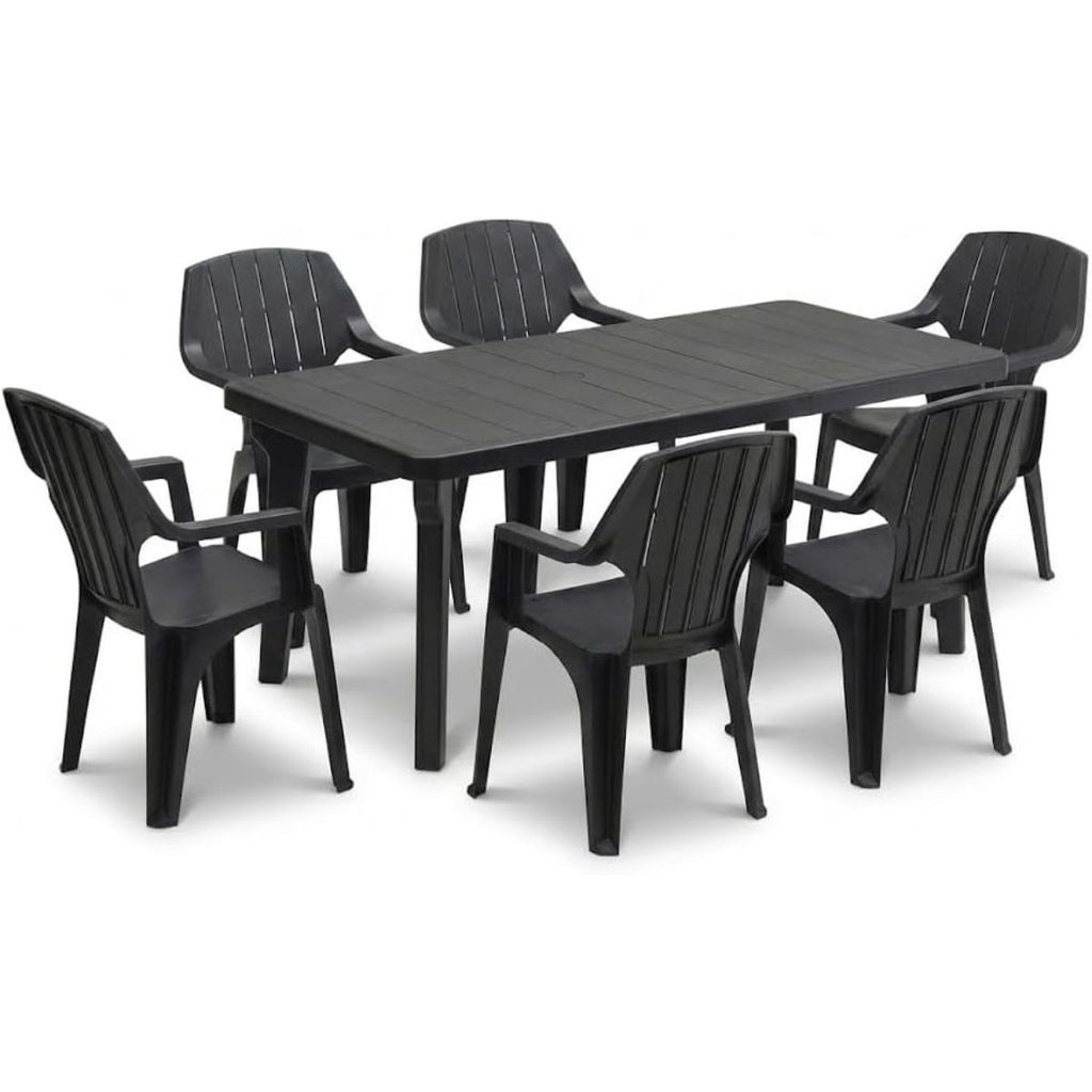 Tavolo e sedie da giardino in plastica - Set Miami 6