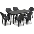 Tavolo e sedie da giardino in plastica - Set Miami 6