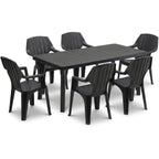 Tavolo e sedie da giardino in plastica - Set Miami 6