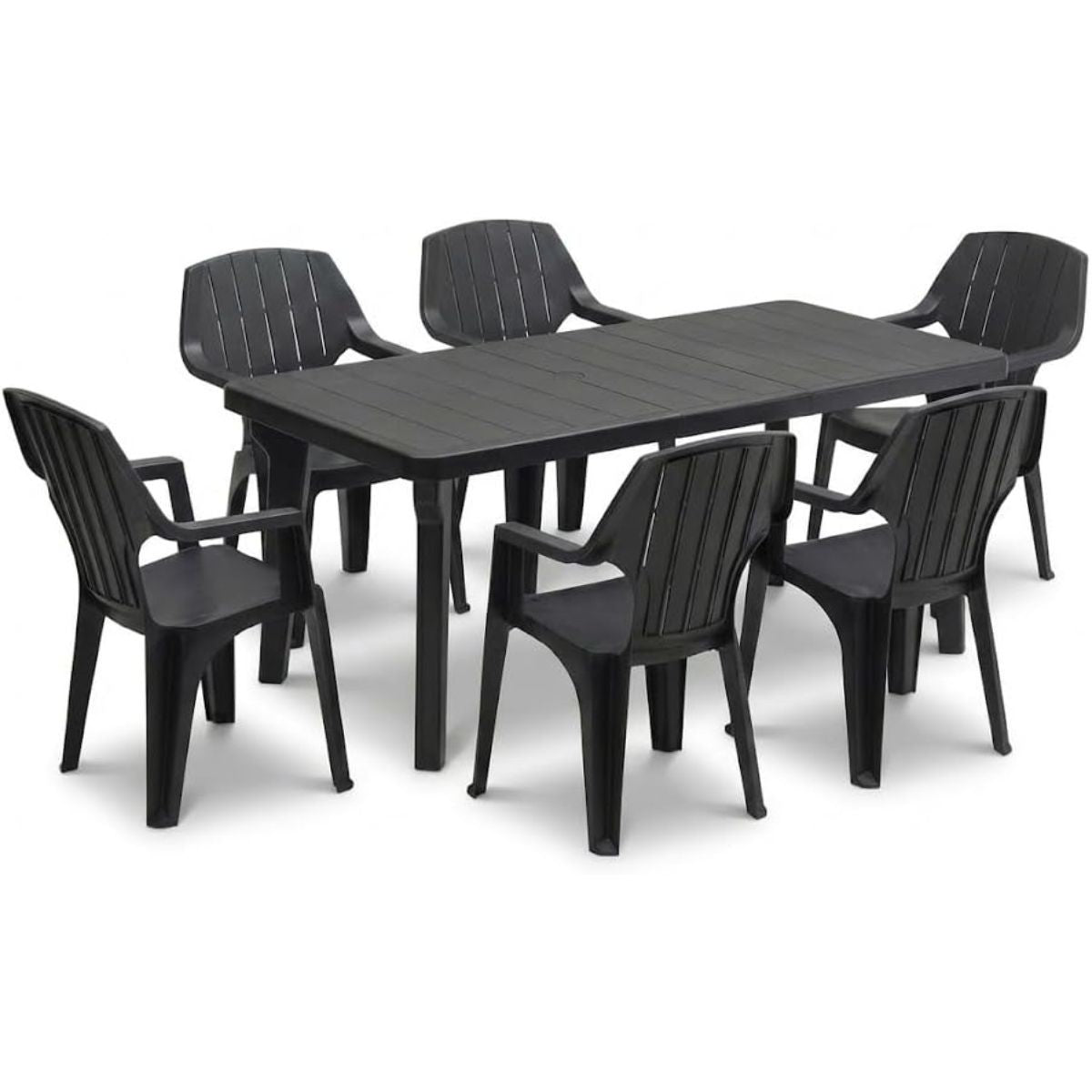 Tavolo e sedie da giardino in plastica - Set Miami 6