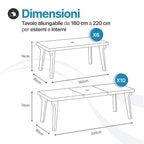 Tavolo e sedie da giardino in plastica - Set Miami 6