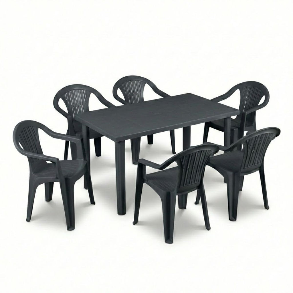 Sedie e tavolo da giardino in plastica - Set Sila Grande