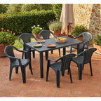 Sedie e tavolo da giardino in plastica - Set Sila Grande