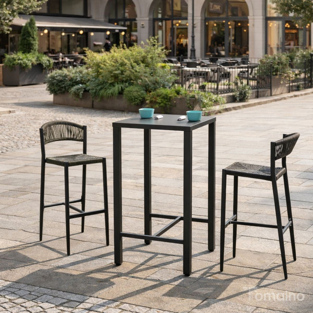 Tavolo Alto Iseo 70x70 in acciaio - Greenwood