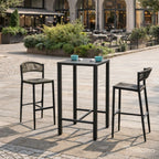 Tavolo Alto Iseo 70x70 in acciaio - Greenwood