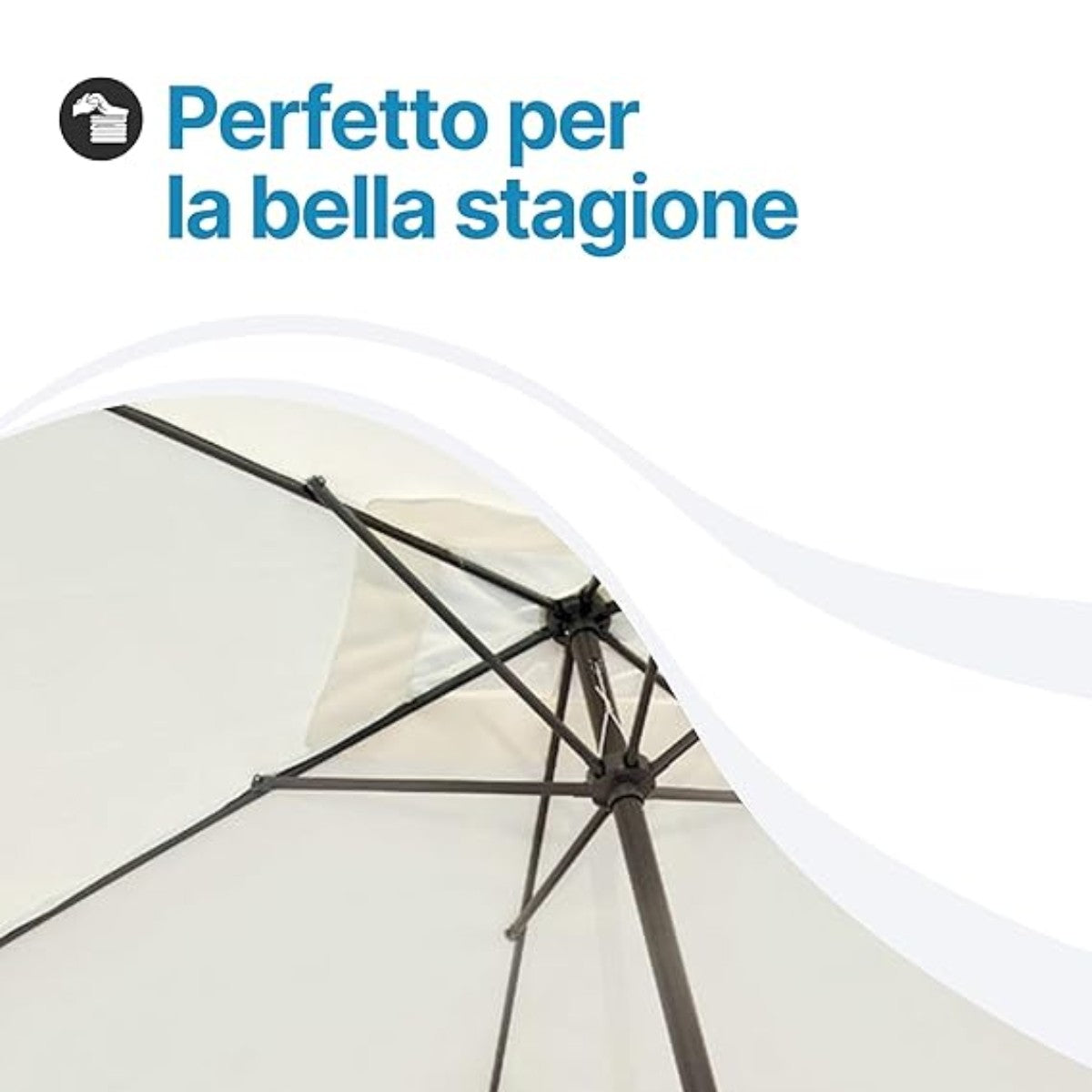 Ombrellone da giardino 3x2 in acciaio - Montata 5075G