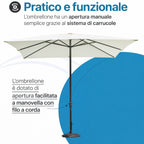 Ombrellone da giardino 3x3 palo centrale in acciaio - Montata 5069G