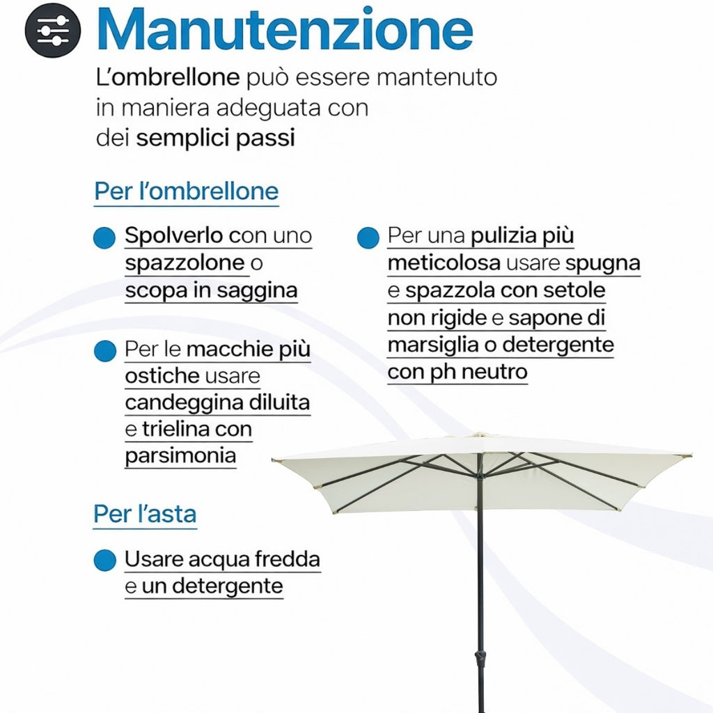 Ombrellone da giardino 3x3 palo centrale in acciaio - Montata 5069G
