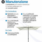 Ombrellone da giardino 3x3 palo centrale in acciaio - Montata 5069G