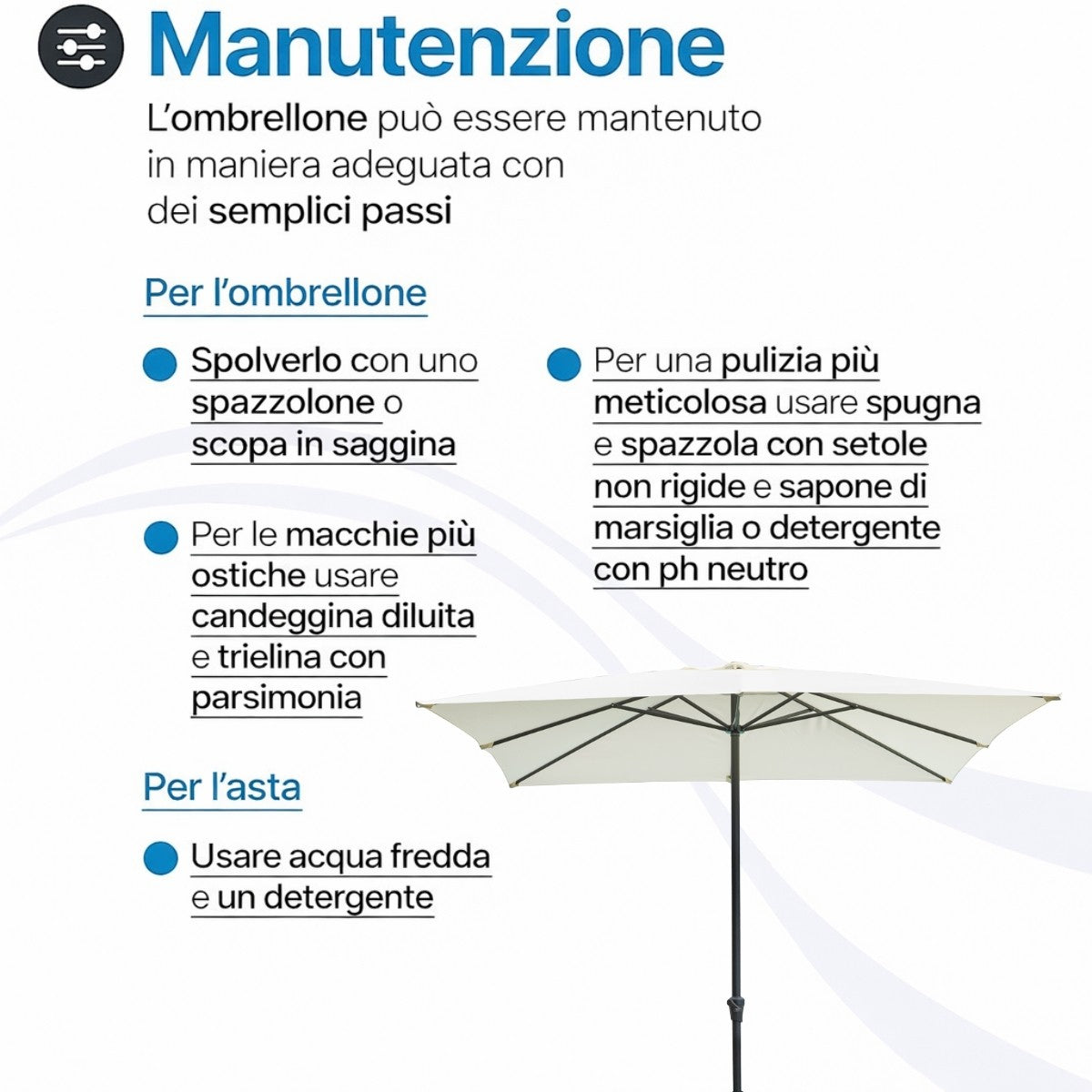 Ombrellone da giardino 3x3 palo centrale in acciaio - Montata 5069G