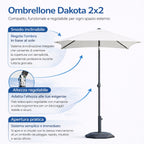Ombrellone 2x2 Quadrato in Alluminio  - 5040