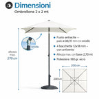 Ombrellone 2x2 Quadrato in Alluminio  - 5040
