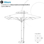 Ombrellone Push-Up in Alluminio 3×3 – Poliestere Ecrù E5049