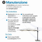 Ombrellone 4x4 palo decentrato alluminio - Professionale 5053