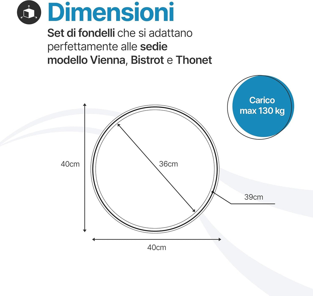 Sedile di ricambio per sedia Vienna rotondo