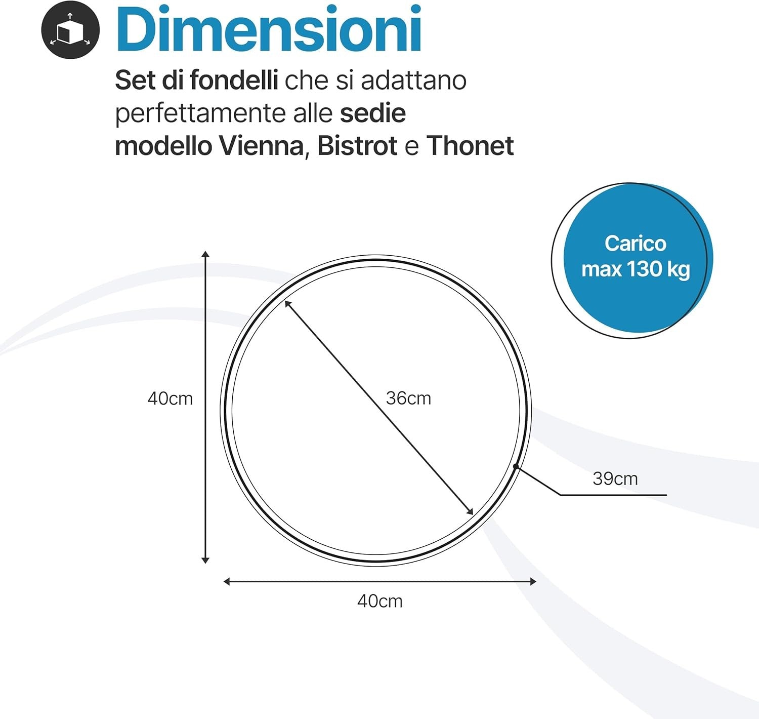 Sedile di ricambio per sedia Vienna rotondo