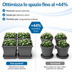 Vaso quadrato in plastica con sottovaso - Varie misure