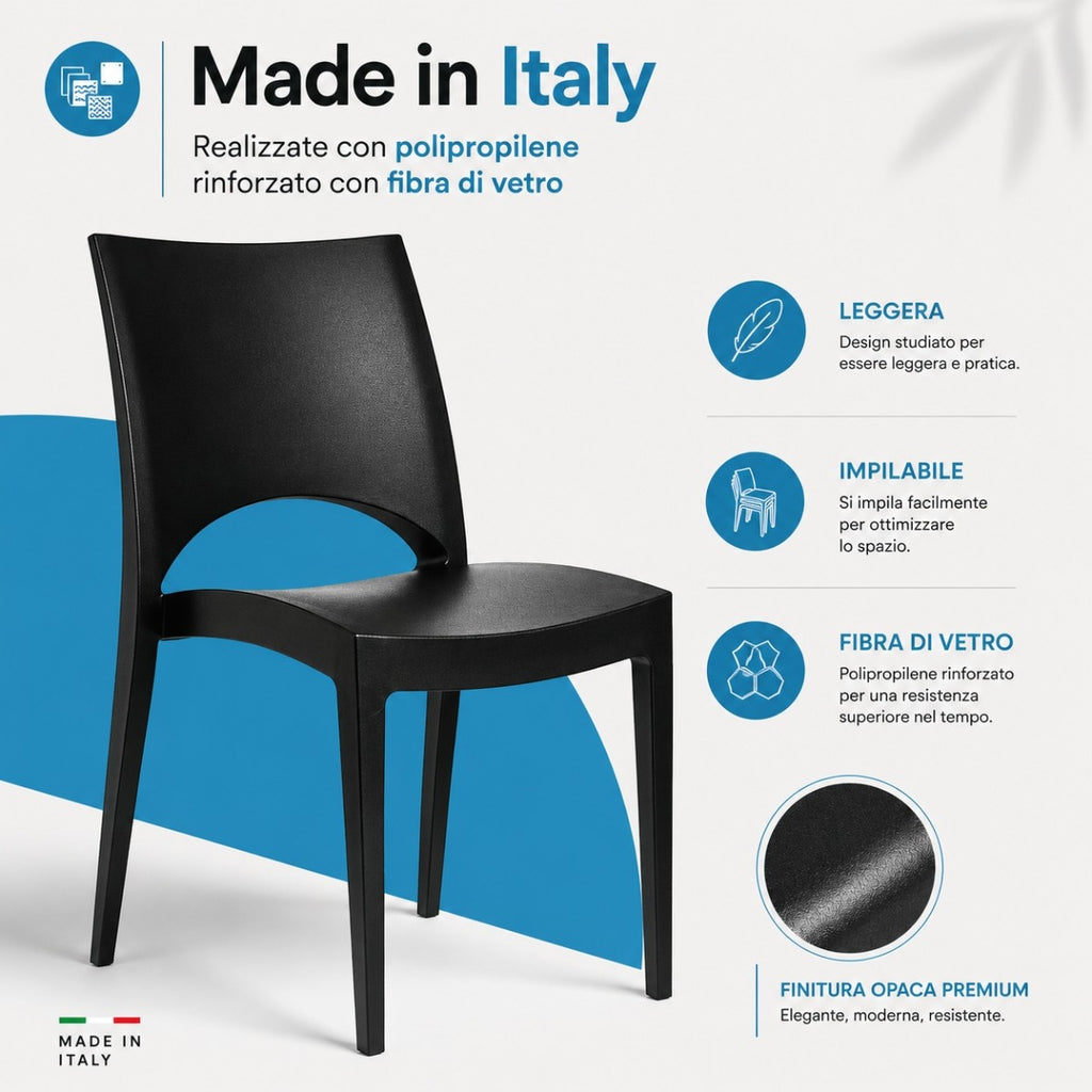 Sedia Paris per interno ed esterno in plastica