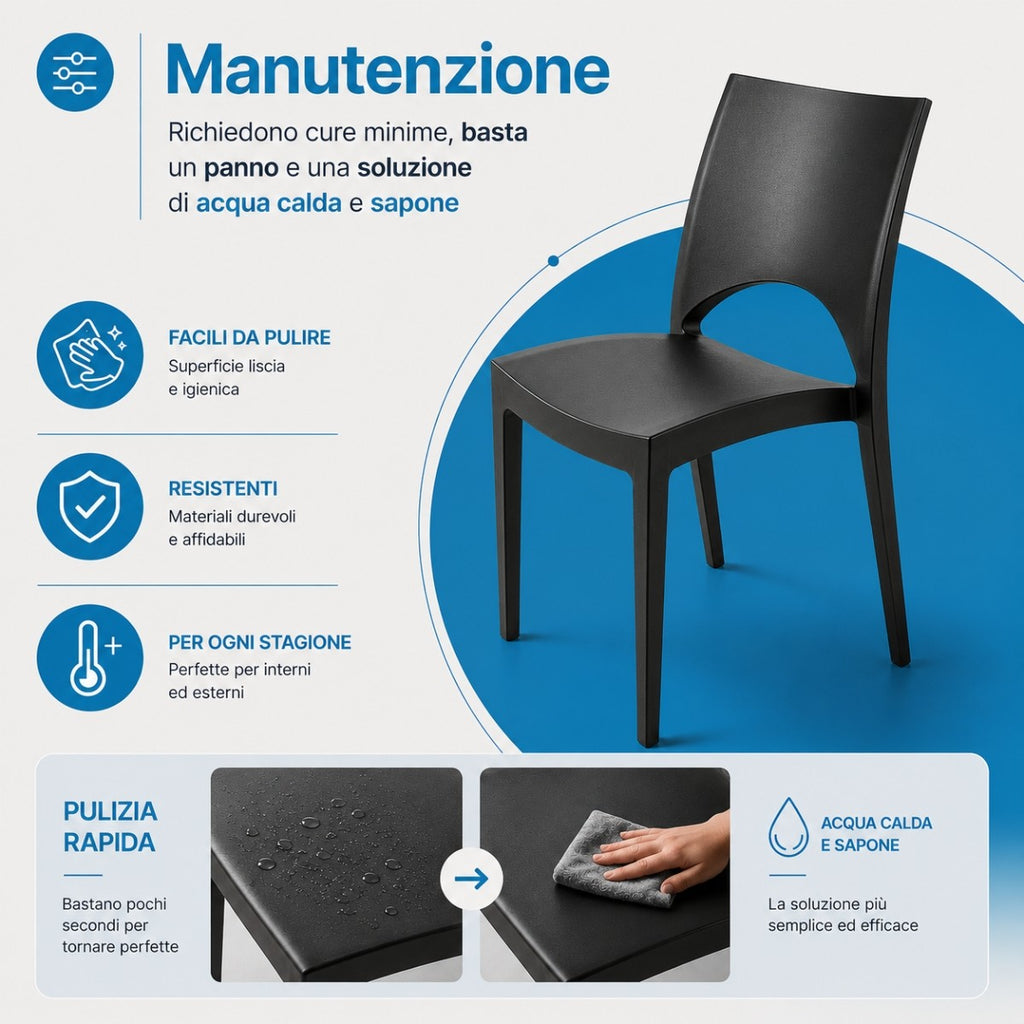 Sedia Paris per interno ed esterno in plastica