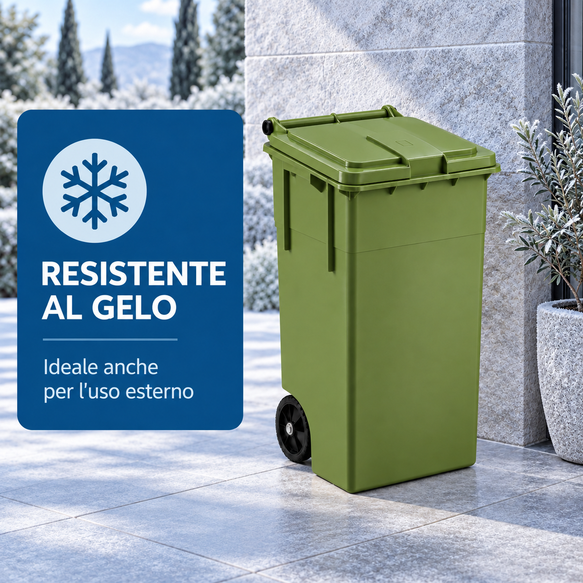 Bidone raccolta differenziata per esterni inverno