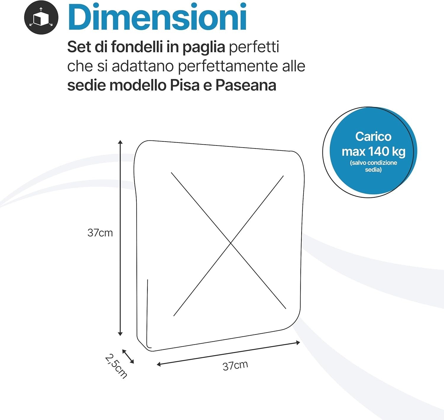 Sedile di ricambio per sedia Pisa 37×37