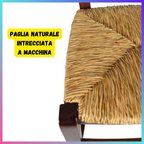 Sedile ricambio paglia per sedia Venezia, telaio fondo in legno