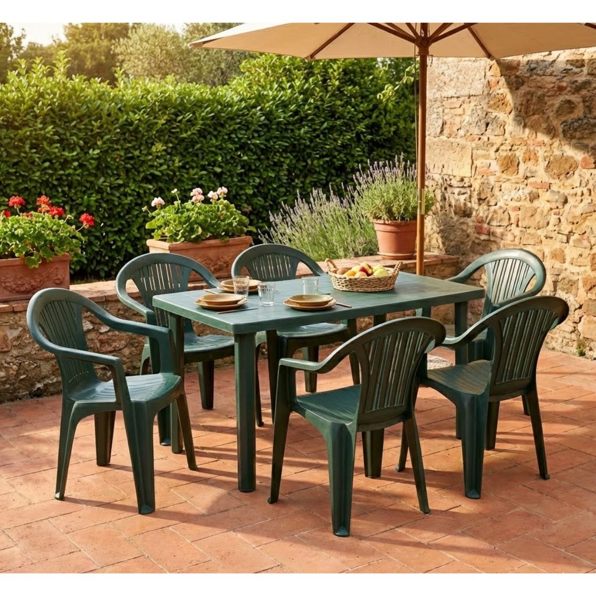 Tavolo da giardino in plastica rettangolare - Marshall