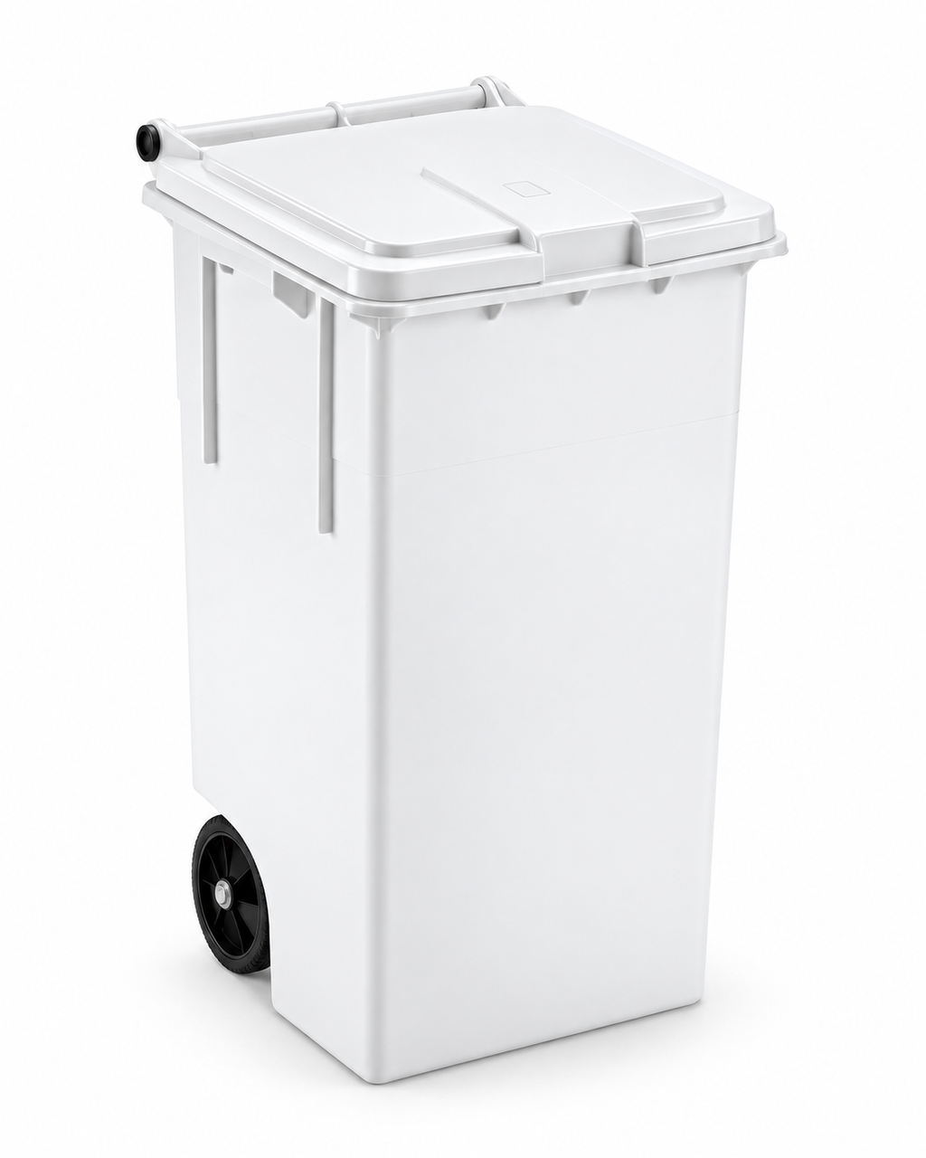 Bidone raccolta differenziata bianco 80lt sfondo bianco