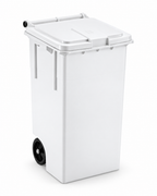 Bidone raccolta differenziata bianco 80lt sfondo bianco