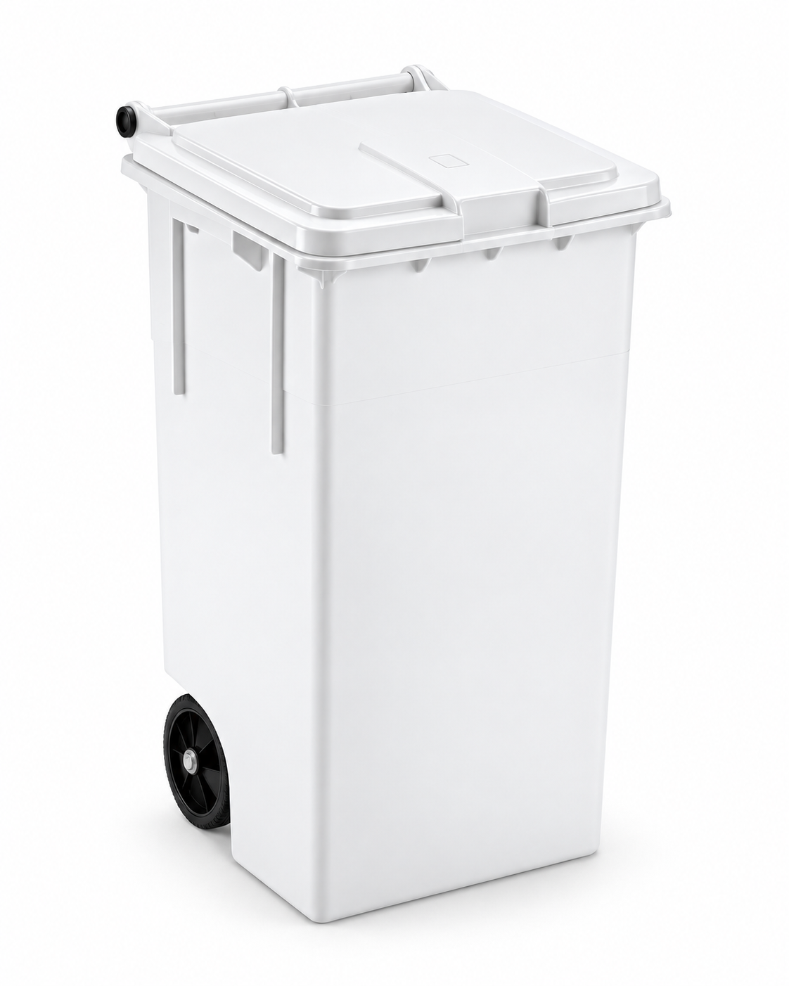 Bidone raccolta differenziata bianco 80lt sfondo bianco