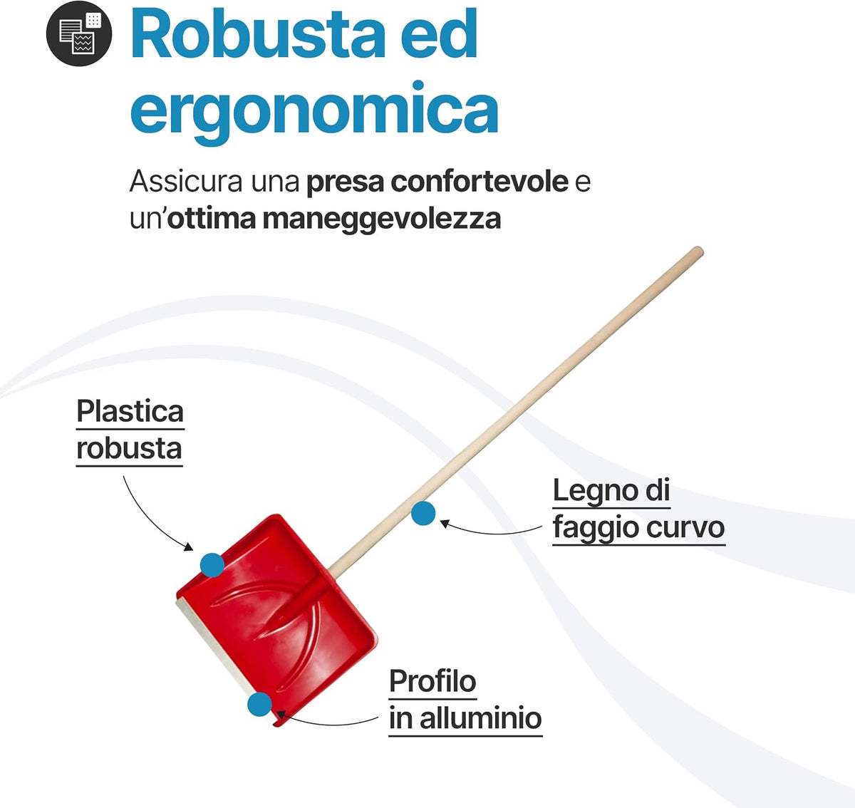 Pala da Neve 46 cm con Profilo in Alluminio
