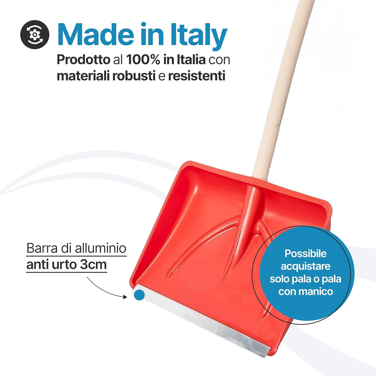 Pala da Neve 46 cm con Profilo in Alluminio