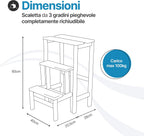 Giulietta 3-Step Folding Wooden Ladder