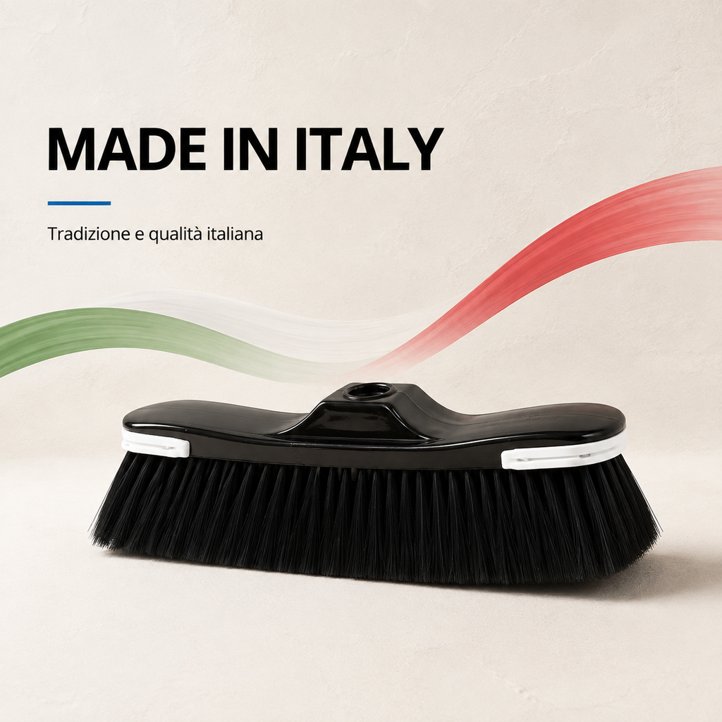 Scopa in setole naturali Made in Italy con attacco universale
