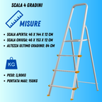Scala in alluminio pieghevole 3 4 5 6 7 8 gradini