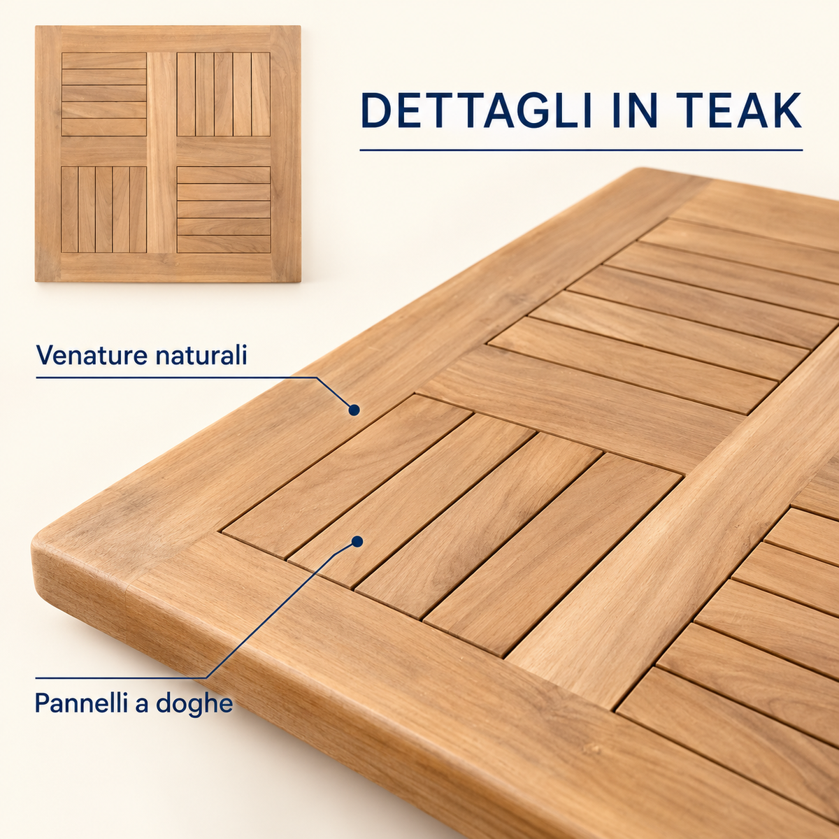 Piano in teak per basi contract - 3 misure