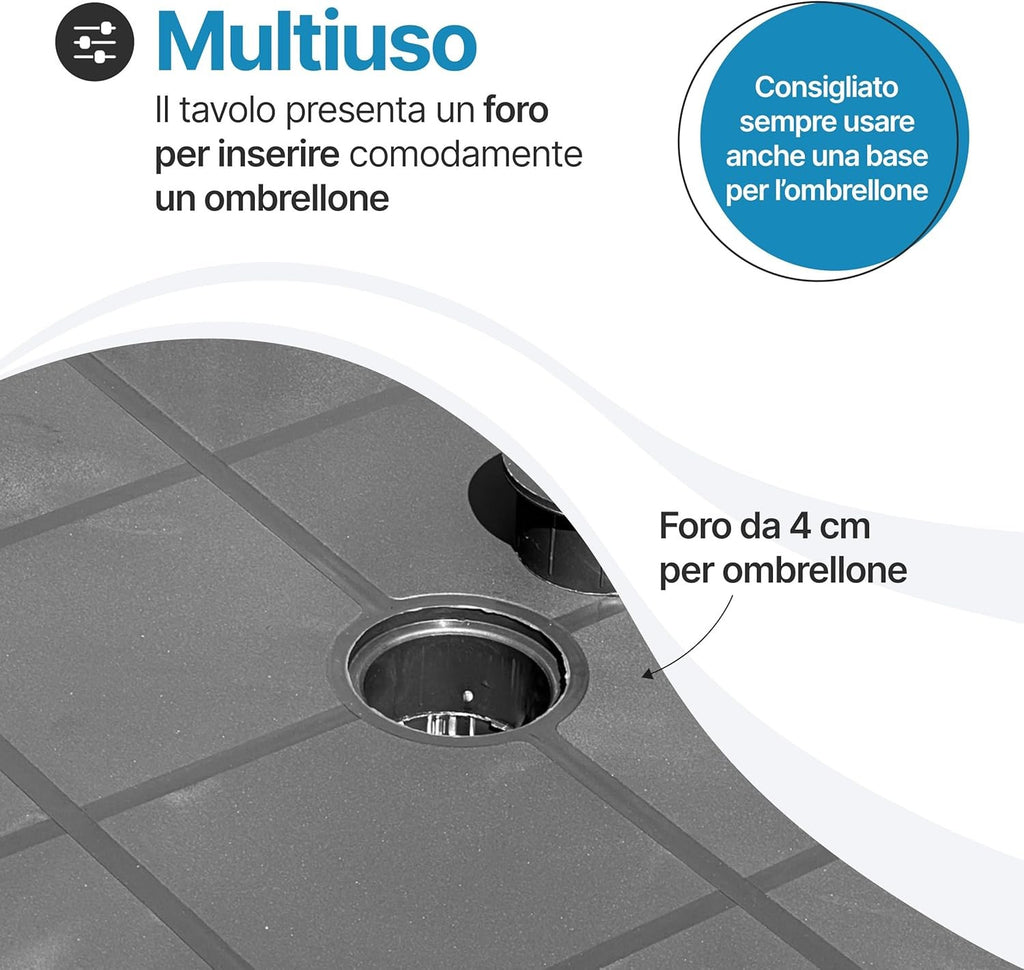 Tavolo da giardino in plastica quadrato Weekend