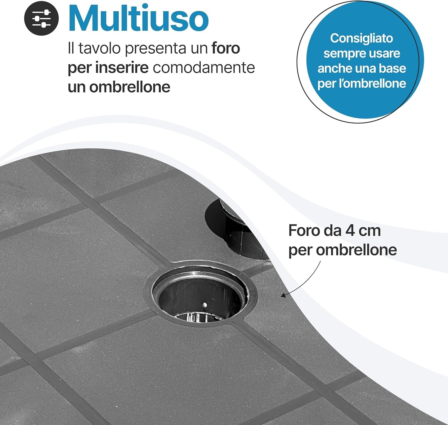 Tavolo da giardino in plastica quadrato Weekend