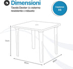 Tavolo da giardino in plastica quadrato Weekend