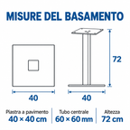Piètement pour plateau de table de bar - BA005 acier