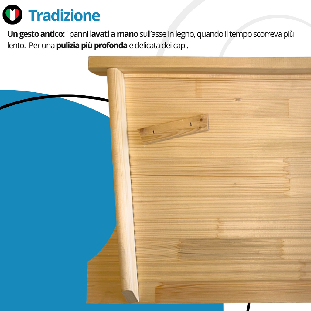 Asse da lavare in legno, lavatoio a mano per panni