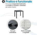 Tavolo da giardino in plastica Rattan 4 posti Dallas
